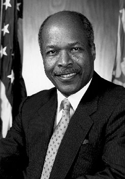 Secretary of Health and Human Services Louis Sullivan, M.D., launched a nationwide initiative for child abuse prevention in 1990. (Social Security Online)